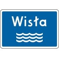 Znak F-4 - Nazwa rzeki - Generacja I na drogi gminne i powiatowe