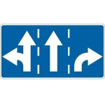 Znak F-10 - Kierunki na pasach ruchu - Generacja I