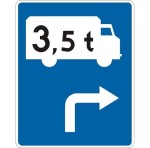 Znak F-12 - Znak wskazujący przejazd tranzytowy umieszczany przed skrzyżowaniem - Generacja I