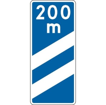 Znak F-14B - Tablica wskaźnikowa na autostradzie umieszczana w odległości 200 m przed pasem wyłączania -  Generacja I