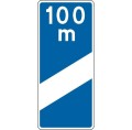Znak F-14C - Tablica wskaźnikowa na autostradzie umieszczana w odległości 100 m przed pasem wyłączania - Generacja I