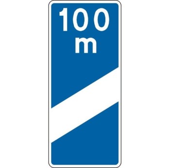 Znak F-14C - Tablica wskaźnikowa na autostradzie umieszczana w odległości 100 m przed pasem wyłączania - Generacja I