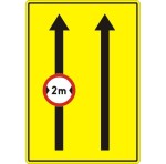 Znak F-22 - Ograniczenia na pasie ruchu - Generacja I