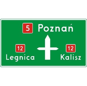 Znak E-1 - Tablica przeddrogowskazowa - Generacja II