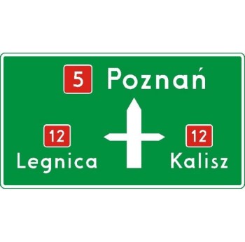 Znak E-1 - Tablica przeddrogowskazowa - Generacja II