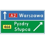 Znak E-2C - Drogowskaz tablicowy umieszczany obok jezdni na autostradzie - Generacja II