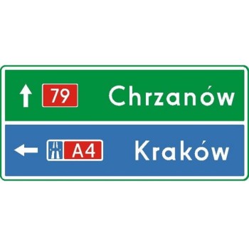 Znak E-2E - Drogowskaz tablicowy przed wjazdem na autostradę - Generacja II