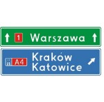 Znak E-2F - Znak drogowy kierunku i miejscowości - Generacja II