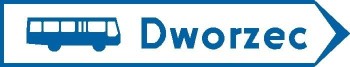 Znak E-6B - Drogowskaz do dworca autobusowego - Generacja II