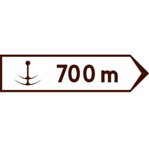 Znak E-7 - Drogowskaz do przystani wodnej lub żeglugi - Generacja II