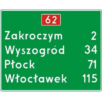 Znak E-14 - Tablica szlaku drogowego - Generacja II