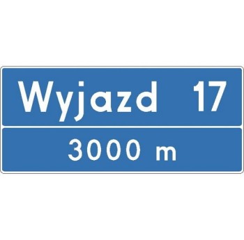 Znak E-20 - Tablica węzła drogowego na autostradzie - Generacja II