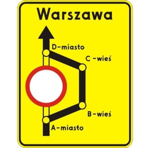 Znak F-8 - Objazd w związku z zamknięciem drogi - Generacja II