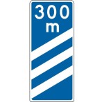 Znak F-14A - Tablica wskaźnikowa na autostradzie umieszczana w odległości 300 m przed pasem wyłączania - Generacja II