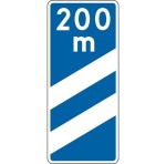 Znak F-14B - Tablica wskaźnikowa na autostradzie umieszczana w odległości 200 m przed pasem wyłączania - Generacja II