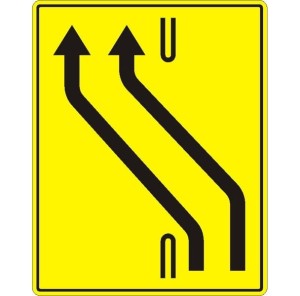 Znak F-21 - Ruch skierowany na sąsiednią jezdnię - Generacja II