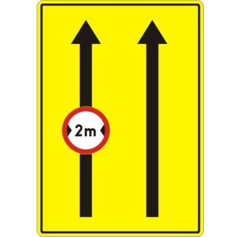 Znak F-22 - Ograniczenia na pasie ruchu - Generacja II