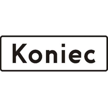 Znak T-3A - Tabliczka wskazująca koniec miejsca przeznaczonego na postój - I Generacja 600x250mm- (M) Mały/(S) Średni