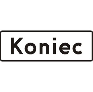 Znak T-3A - Tabliczka wskazująca koniec miejsca przeznaczonego na postój - I Generacja 750x350mm- (D) Duży/(W) Wielki