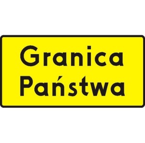 Znak T-17 - Tabliczka wskazująca granicę państwa - I Generacja Małe/Średnie 900x500mm