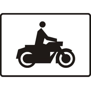 Znak T-23A - Tabliczka wskazująca motocykle - drogowy - I Generacja 640x450mm- (S) Średni