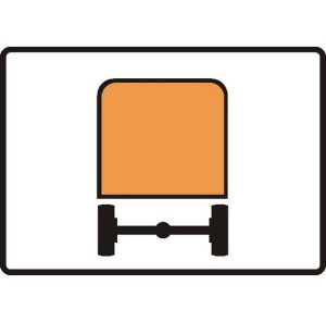 Znak T-23H - Tabliczka wskazująca pojazdy z materiałami niebezpiecznymi - drogowy - I Generacja 720x500mm- (D) Duży