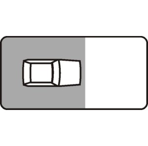 Znak T-30F - Tabliczka wskazująca sposób ustawienia pojazdu względem krawędzi jezdni - I Generacja 600x300mm