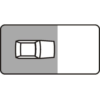 Znak T-30F - Tabliczka wskazująca sposób ustawienia pojazdu względem krawędzi jezdni - I Generacja 600x300mm