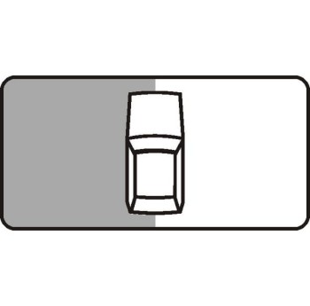 Znak T-30H - Tabliczka wskazująca postój na chodniku kołami jednego boku pojazdu równolegle do krawężnika - I Generacja 600x300mm