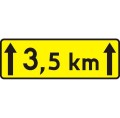 Znak T-2 - Tabliczka wskazująca długość odcinka drogi, na którym powtarza się lub występuje niebezpieczeństwo -  II Generacja 750x350mm- (D) Duży/(W) Wielki