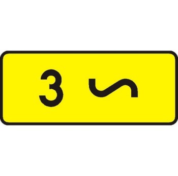 Znak T-4 - Tabliczka wskazująca liczbę zakrętów - II Generacja 460x250mm- (M) Mały/(S) Średni