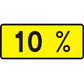 Znak T-9 -  Tabliczka wskazująca rzeczywistą wielkość spadku lub wzniesienia drogi - II Generacja 600x350mm- (D) Duży/(W) Wielki