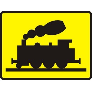 Znak T-10 - Tabliczka wskazuje przecięcie drogi z bocznicą kolejową lub torem o podobnym charakterze - II Generacja 600x450mm- (M) Mały