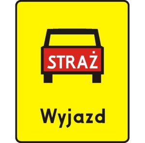 Znak T-16 - Tabliczka wskazująca miejsce wyjazdu wozów strażackich - II Generacja 600x750mm
