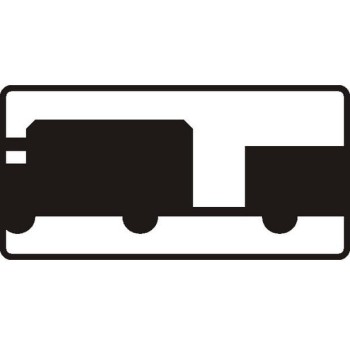 Znak T-23D - Tabliczka wskazująca pojazdy silnikowe z przyczepą, z wyjątkiem pojazdów z przyczepą jednoosiową lub naczepą - II Generacja 800x430mm- (W) Wielki