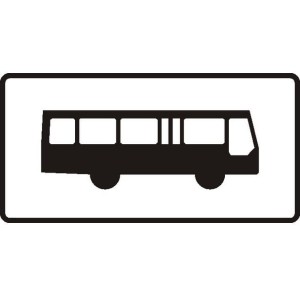 Znak T-23F - Tabliczka wskazująca autobusy - drogowy - II Generacja 480x240mm- (M) Mały