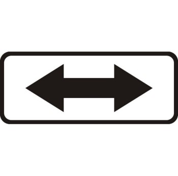 Znak T-26 - Tabliczka wskazująca, że zakaz postoju lub zatrzymywania dotyczy strony placu - drogowy - II Generacja 320x800mm- (S) Średni