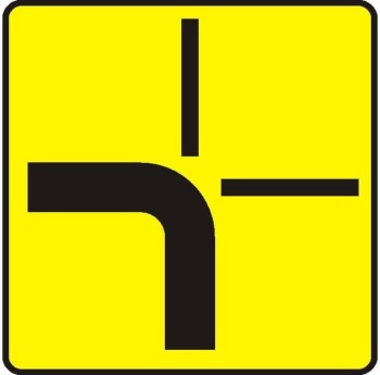 Znak T-6 - Przebieg drogi z pierwszeństwem - II Generacja 600x600mm