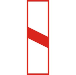 Znak G-1F - Słupek wskaźnikowy z jedną kreską umieszczany po lewej stronie jezdni - I Generacja