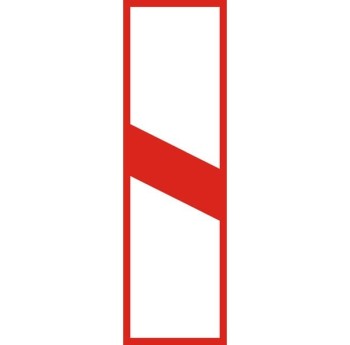Znak G-1F - Słupek wskaźnikowy z jedną kreską umieszczany po lewej stronie jezdni - I Generacja