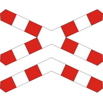 Znak G-4 - Krzyż św. Andrzeja przed przejazdem kolejowym wielotorowym - I Generacja