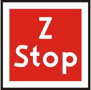 Znak BT-4 - Stop - zwrotnica eksploatowana jednostronnie - I Generacja