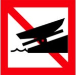 Znak Żeglugowy A. 19 - Zakaz wodowania i wciągania statków na brzeg - 900x900 mm, I Generacja