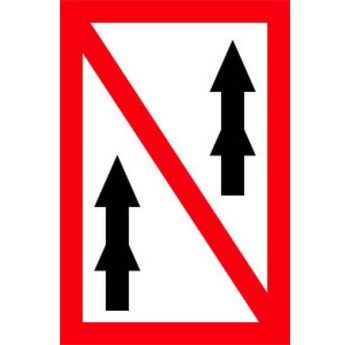 Znak Żeglugowy A. 3 - Zakaz wyprzedzania dotyczy zestawów - 1350x900 mm, I Generacja