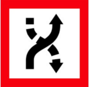 Znak Żeglugowy B. 4b - Nakaz przejścia na tę stronę szlaku żeglownego, która leży z prawej burty - 900x900 mm, II Generacja