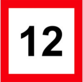 Znak Żeglugowy B. 6 -  Nakaz nieprzekraczania podanej na znaku prędkości w km/h - I Generacja