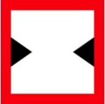 Znak Żeglugowy C. 3  Ograniczona szerokość szlaku lub kanału żeglownego -- 900x900 mm, II Generacja