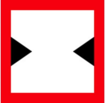 Znak Żeglugowy C. 3  Ograniczona szerokość szlaku lub kanału żeglownego -- 900x900 mm, II Generacja