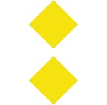 Znak Żeglugowy D. 1b - Zalecenie przejścia w jednym kierunku (przejście z przeciwnego kierunku zabronione) - 900x900 mm, II Generacja