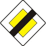 Mini Znak Drogowy D-2 - Koniec drogi z pierwszeństwem - PCV Odblaskowy